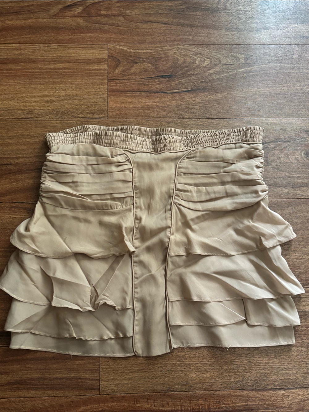 Gucci Beige Strapless Ruffle Skirt